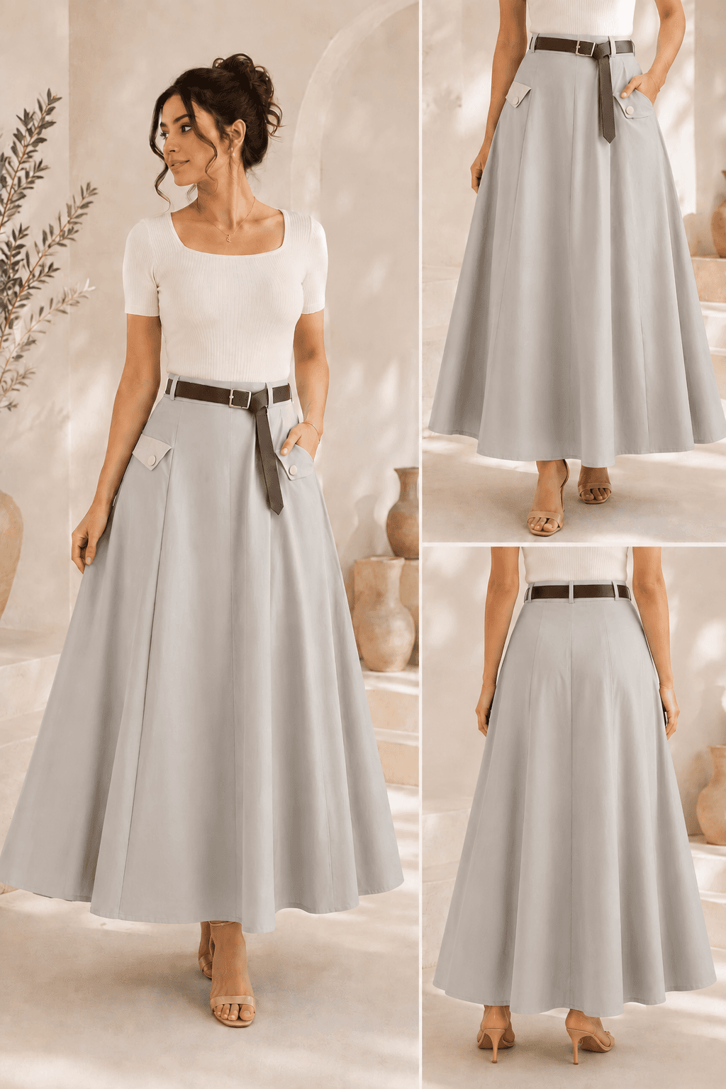 Flared Maxi Skirt