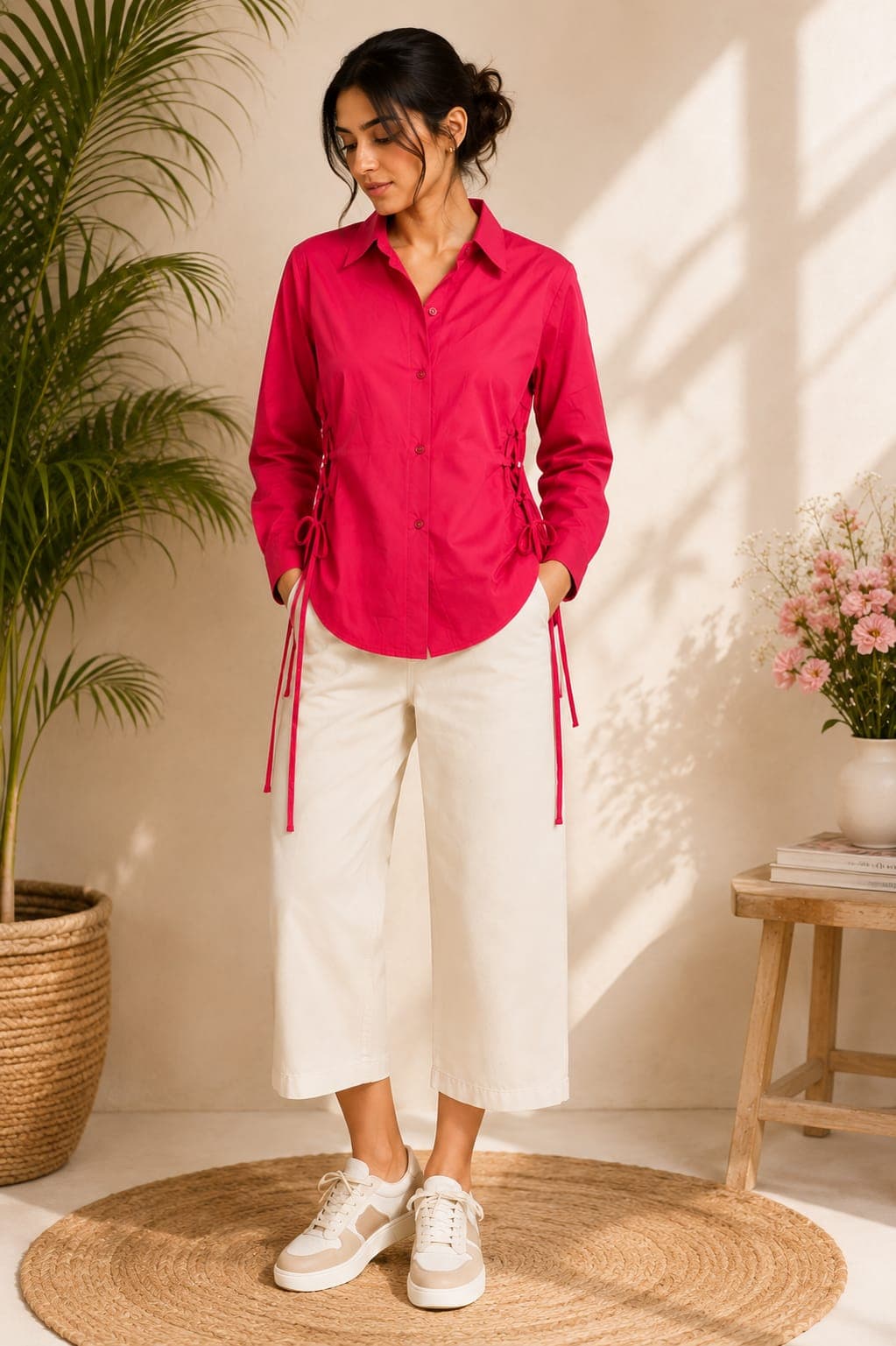 Side Lace-Up Shirt