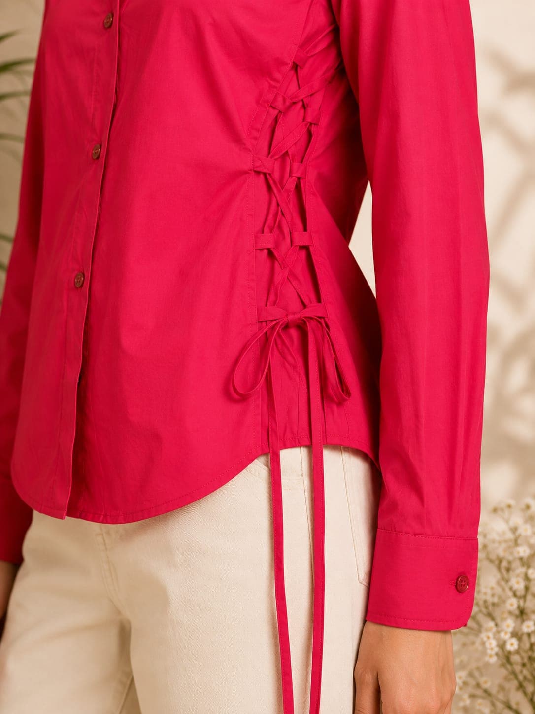 Side Lace-Up Shirt