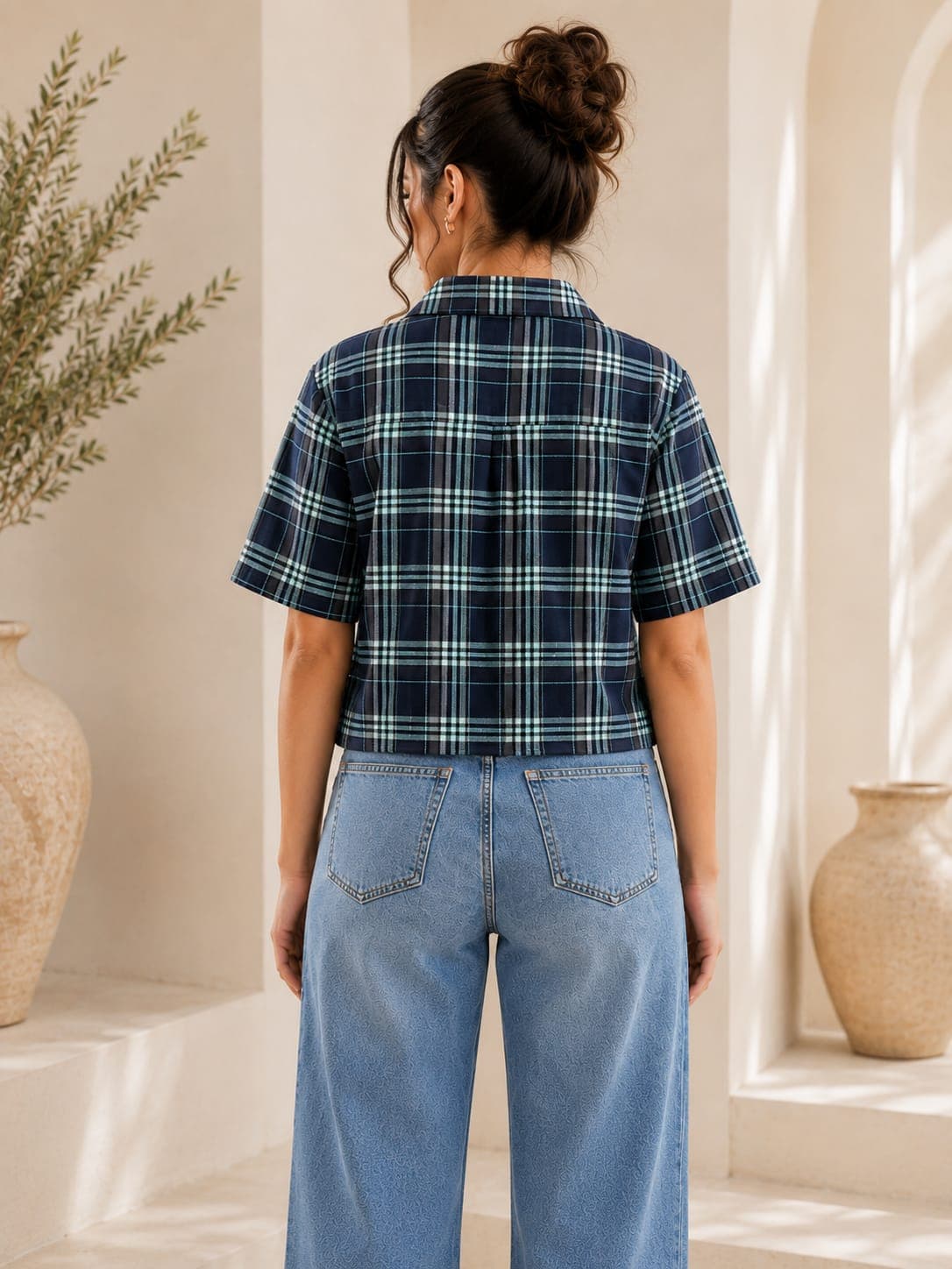 Cropped Plaid Shirt