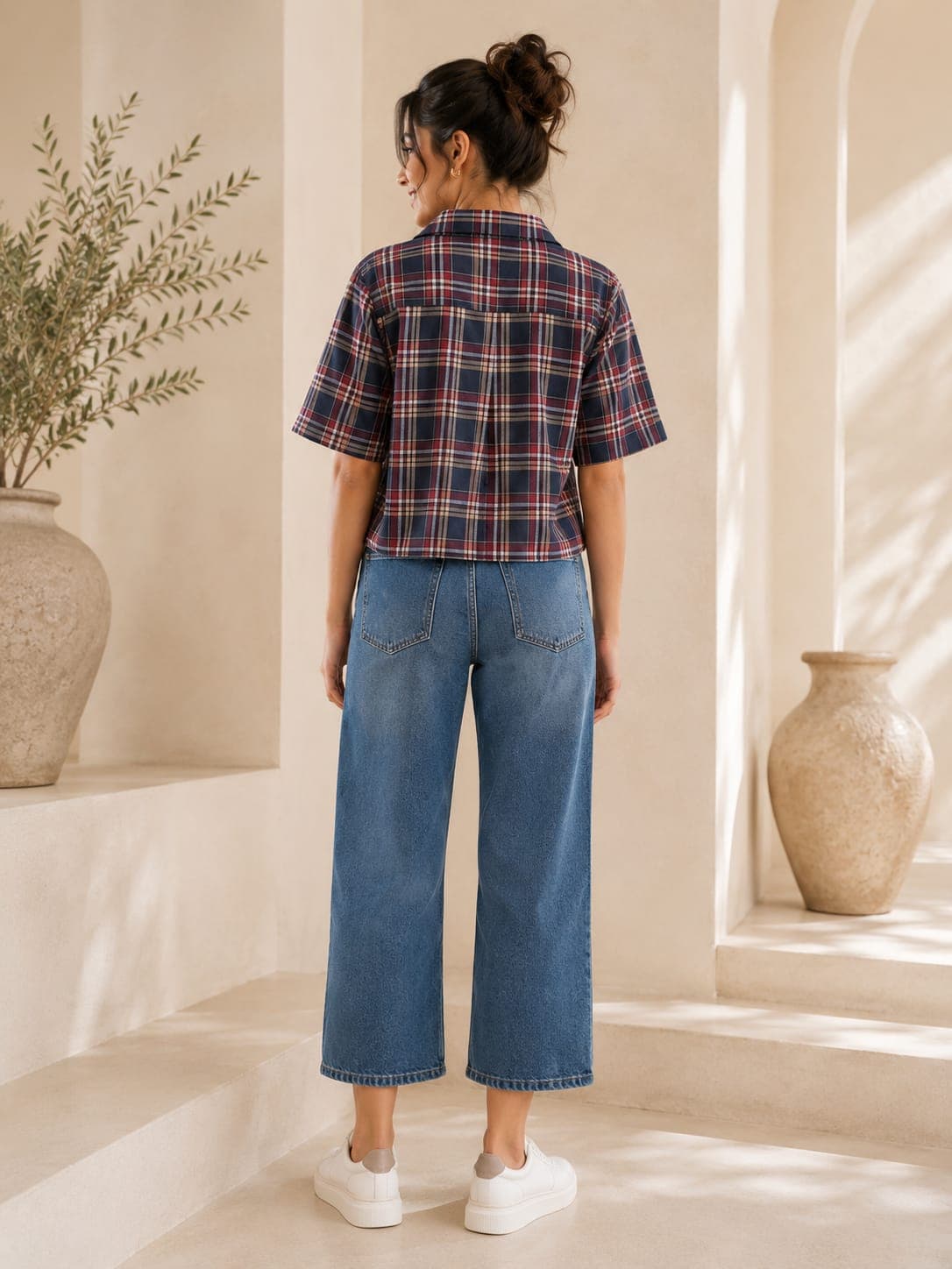 Cropped Plaid Shirt