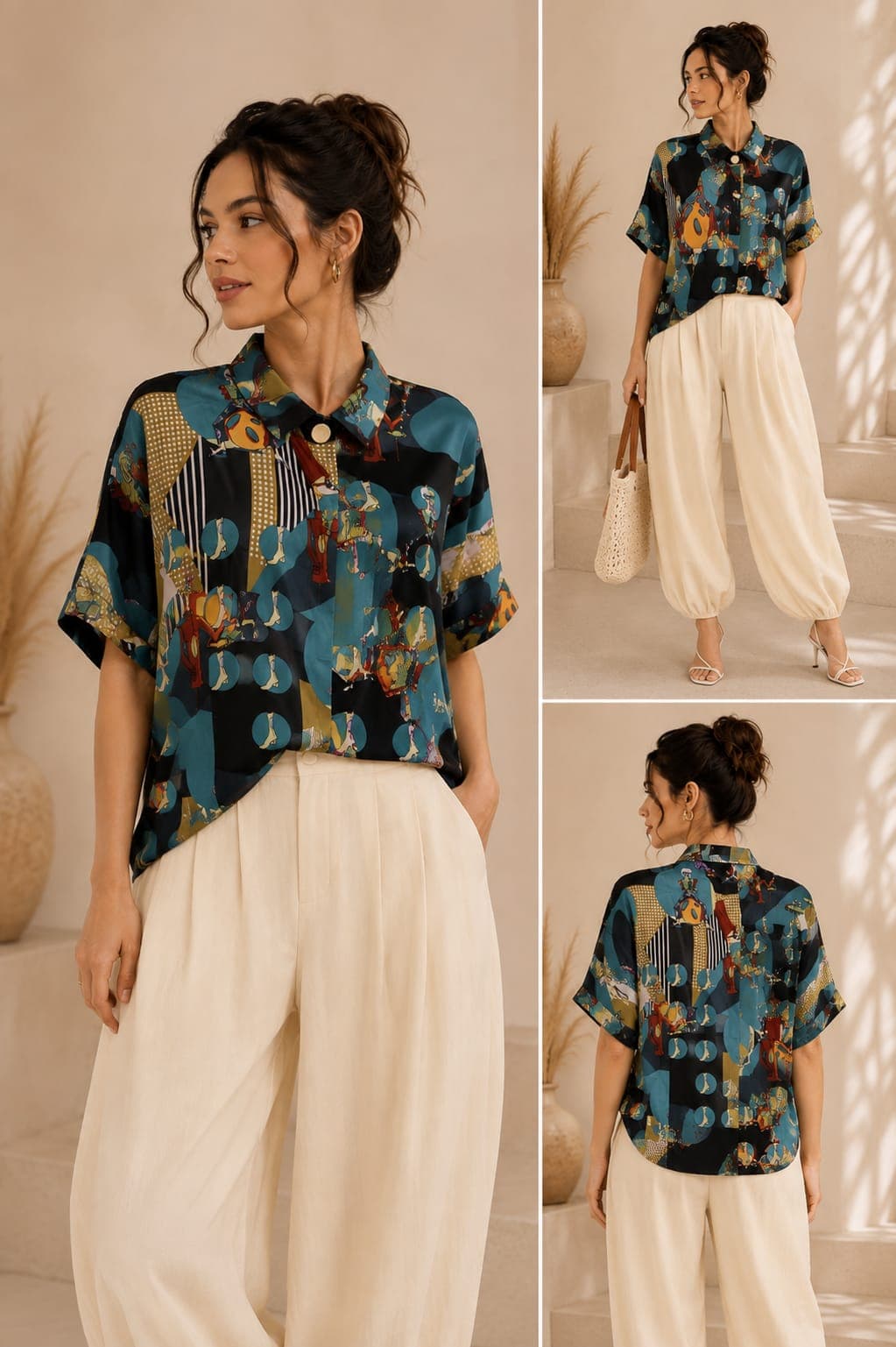 Multicolor Abstract Print Top